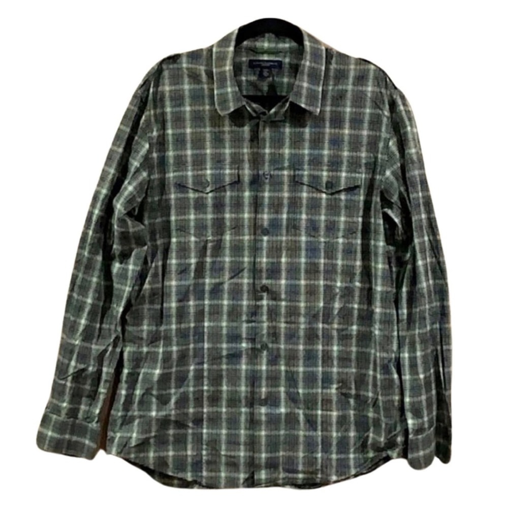 Banana Republic Mens Slim Fit Plaid Button Down XL